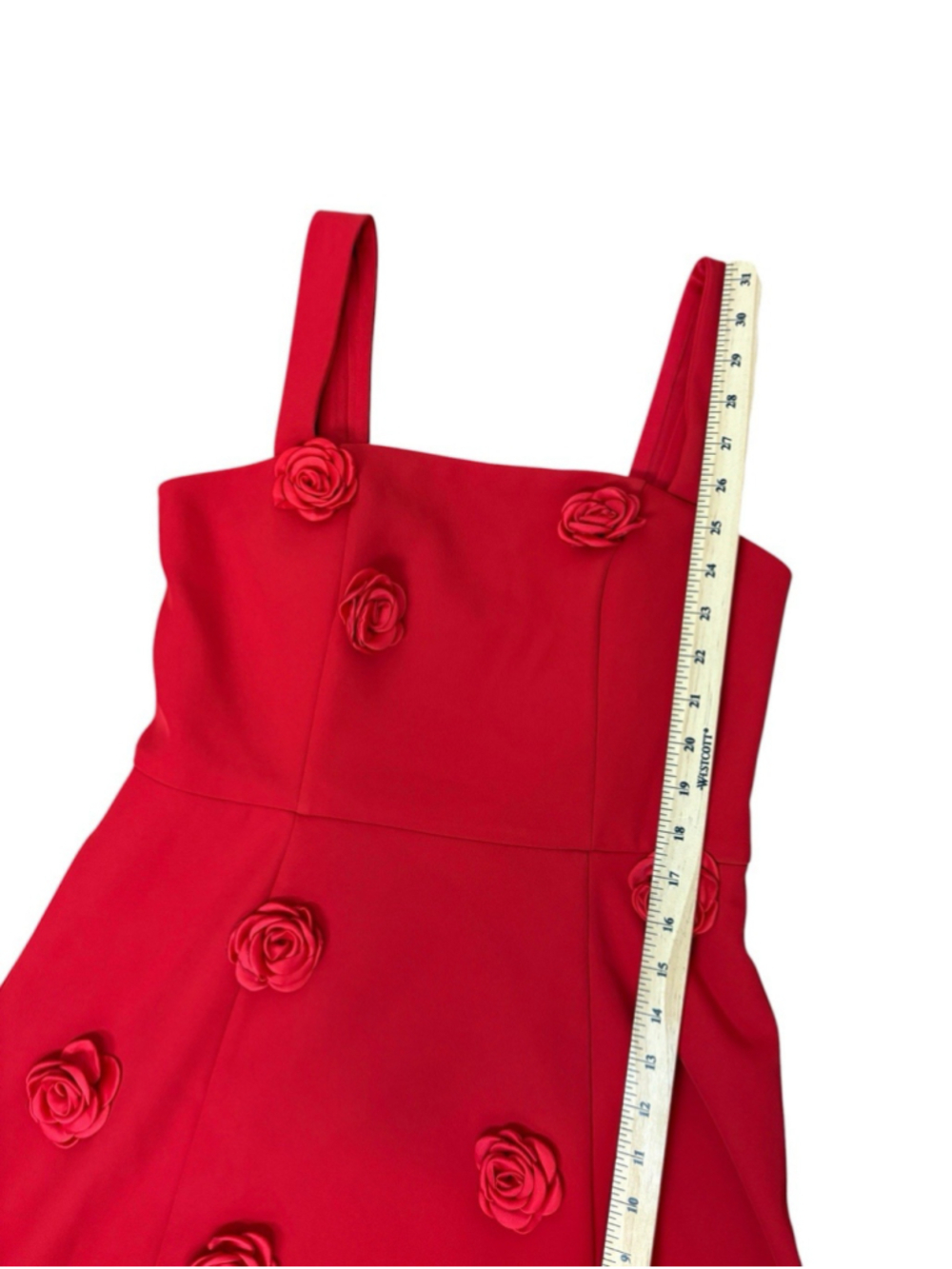 Le Château Red Rosette Floral Appliqué A-Line Cocktail Mini Dress S NWT - Picture 8 of 11